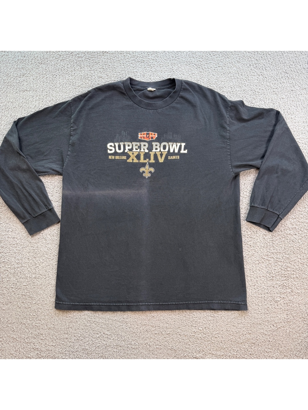 Vintage 2010 New Orleans Saints Super Bowl XLIV Champs Long Sleeve T-Shirt XL